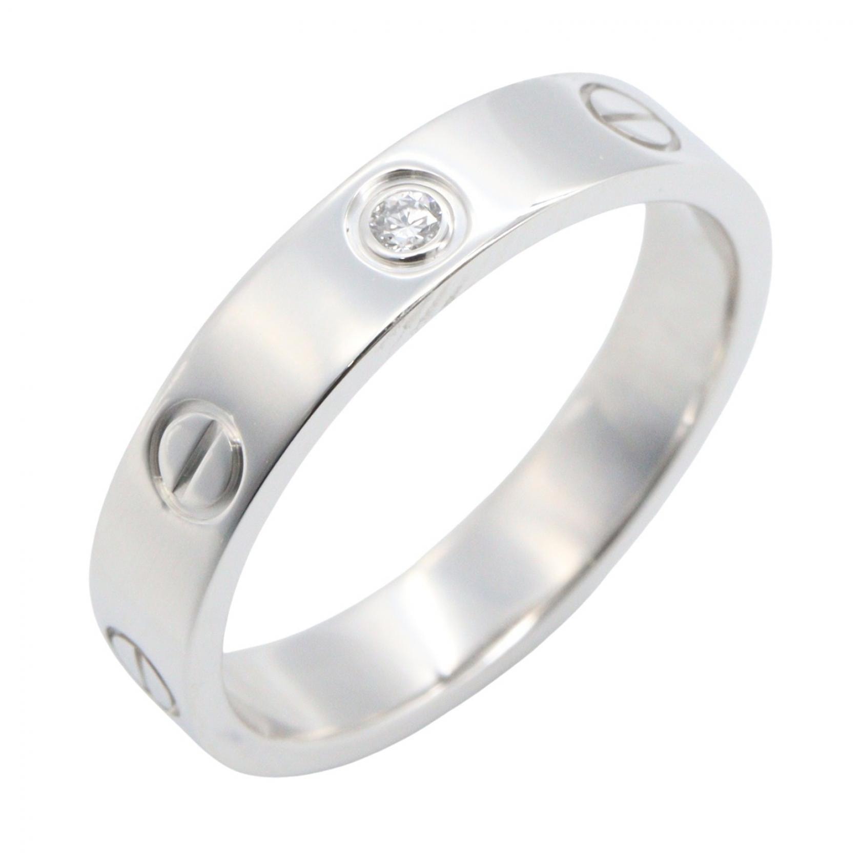 カルティエ CARTIER ミニラブリング 1PD リング・指輪 ジュエリー K18WG(ホワイトゴールド) ダイヤモンド レディース シルバー系 / クリア系 B4050500 【中古】