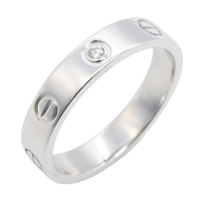 カルティエ CARTIER ミニラブリング 1PD リング・指輪 ジュエリー K18WG(ホワイトゴールド) ダイヤモンド レディース シルバー系 / クリア系 B4050500 【中古】