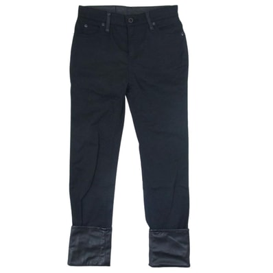 HYSTERIC GLAMOUR ヒステリックグラマー パンツ 0551AP05 裏地フェイクレザー切替 ストレッチスキニー アンクル パンツ ブラック系 XS【中古】