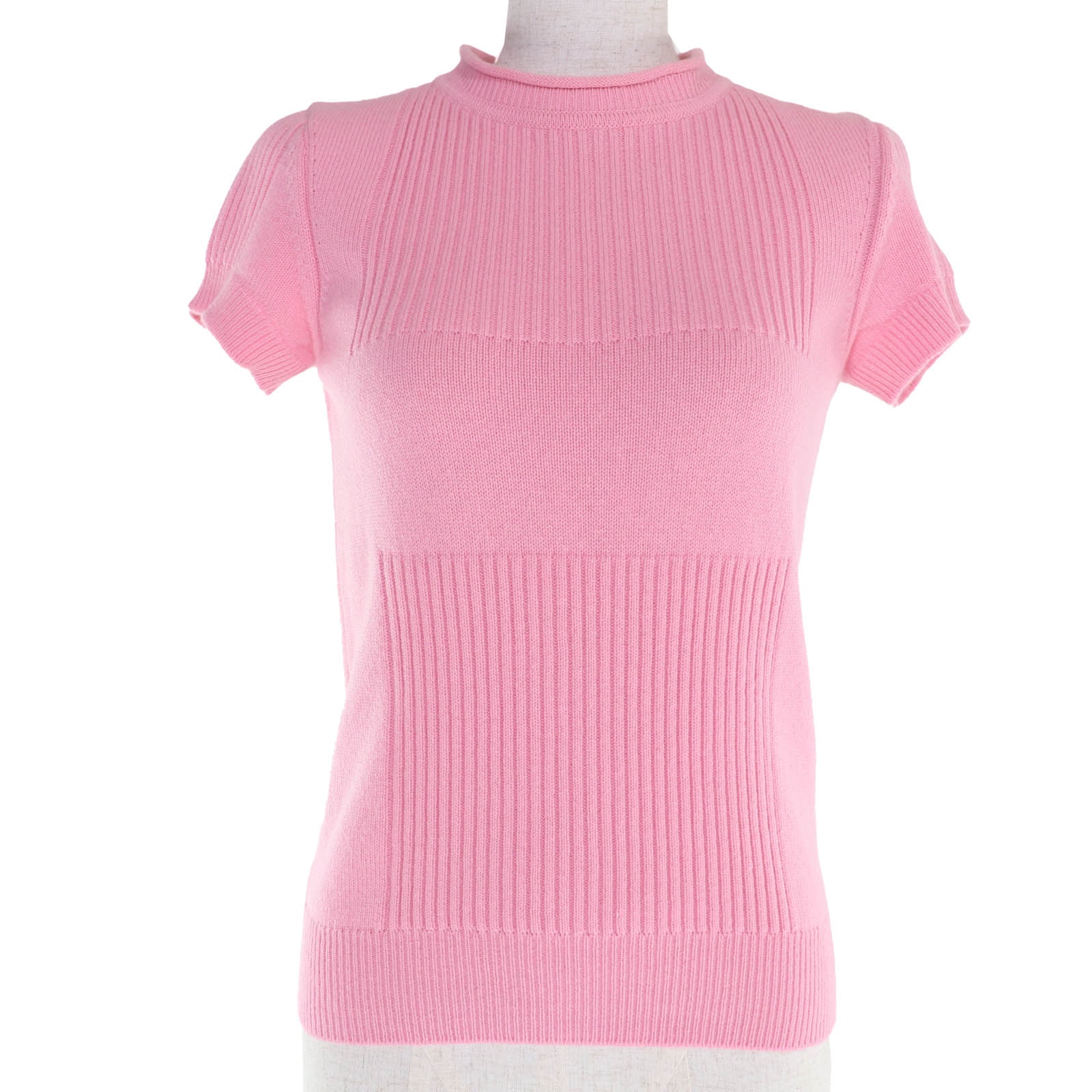 美品 エルメス 半袖ニット ピンク レディース 34