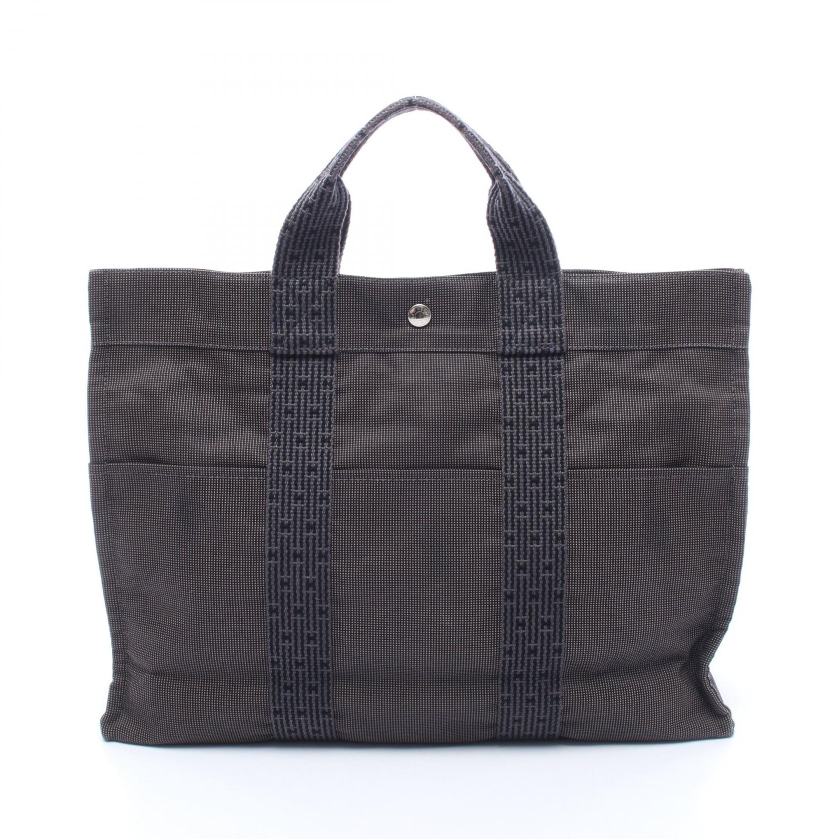 エルメス HERMES エールラインMM トートバッグ バッグ キャンバス メンズ レディース グレー系 【中古】