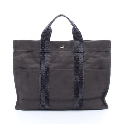 エルメス HERMES エールラインMM トートバッグ バッグ キャンバス メンズ レディース グレー系 【中古】
