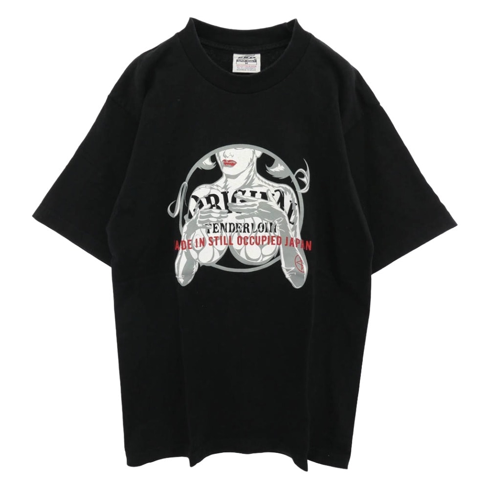 TENDERLOIN  テンダーロイン Tシャツ PRO CLUB プロクラブ T-TEE PC ガールプリント クルーネック 半袖 Tシャツ ブラック系 M【中古】