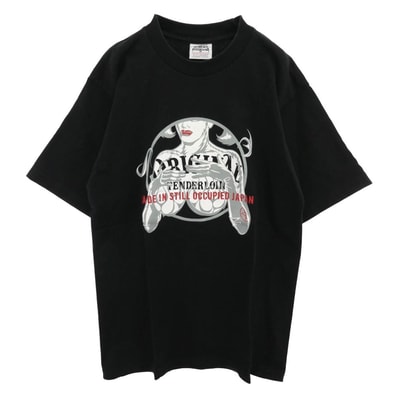 TENDERLOIN テンダーロイン Tシャツ PRO CLUB プロクラブ T-TEE PC ガールプリント クルーネック 半袖 Tシャツ ブラック系 M【中古】