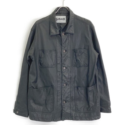 ショット 311050 ブラック LAMB LEATHER カバーオール ジャケット XL