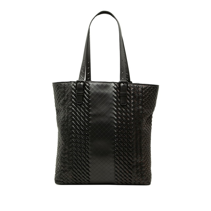 ボッテガヴェネタ イントレチャート トートバッグ ショルダーバッグ ブラック レザー レディース BOTTEGAVENETA 中古