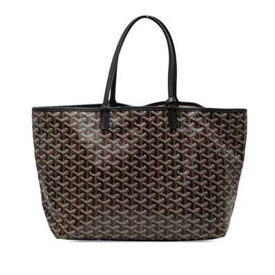 ゴヤール サンルイPM トートバッグ ブラック PVC レザー レディース GOYARD 中古