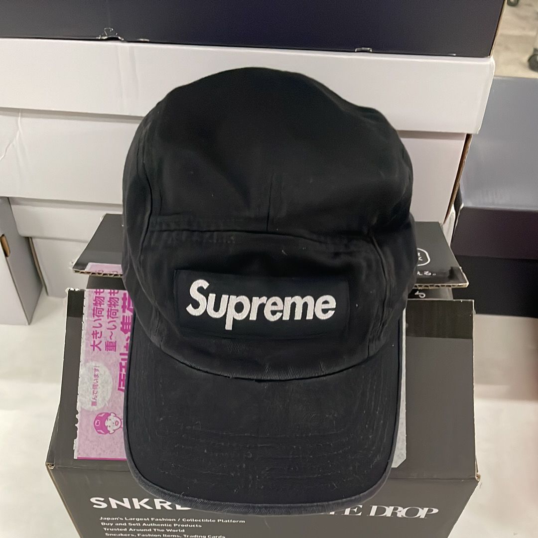 Supreme Washed Chino Twill Camp Cap "Black"(22FW)