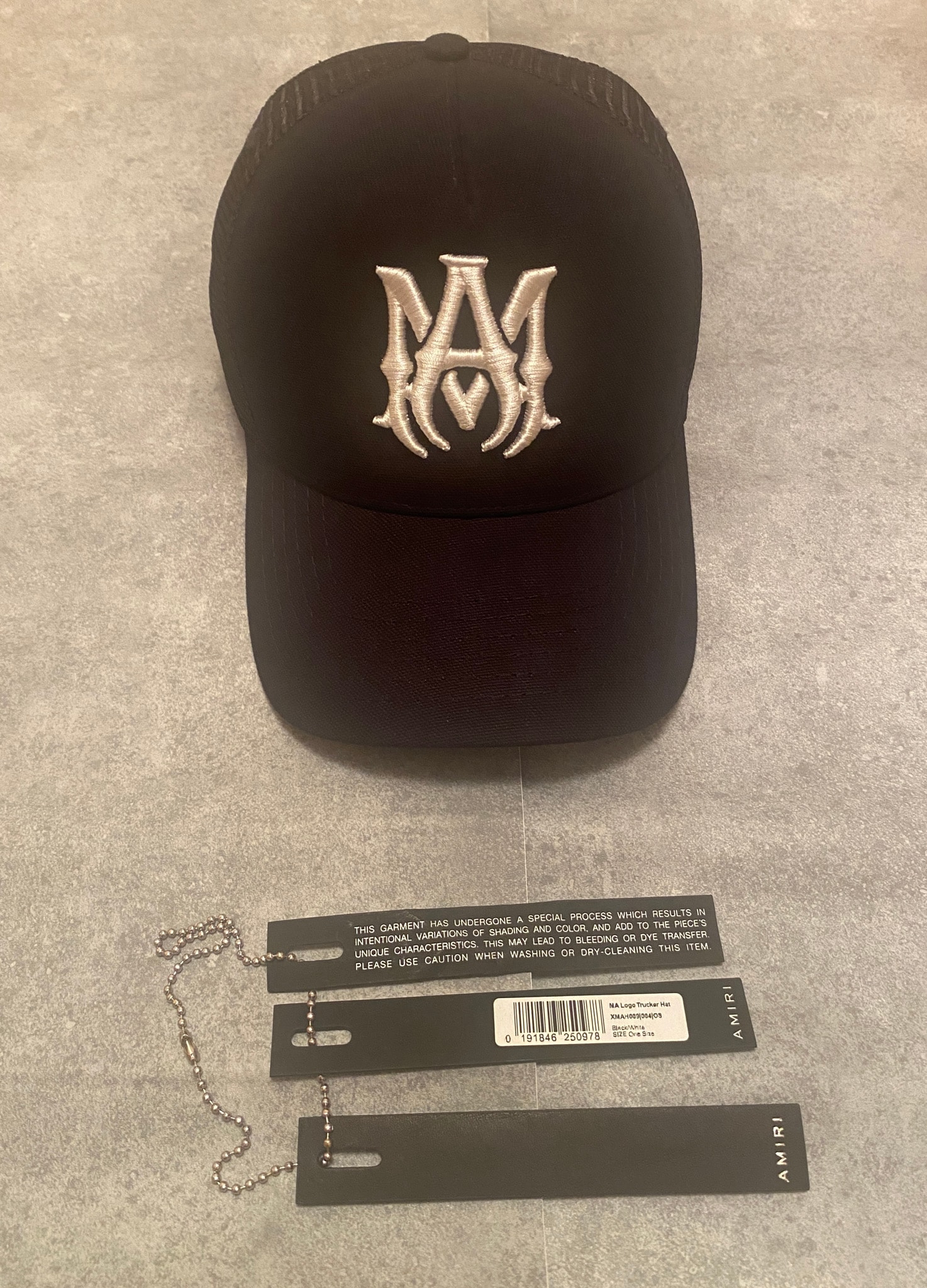 AMIRI MA Logo Trucker Hat "BLACK/WHITE"