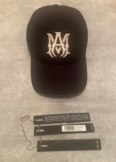 AMIRI MA Logo Trucker Hat "BLACK/WHITE"