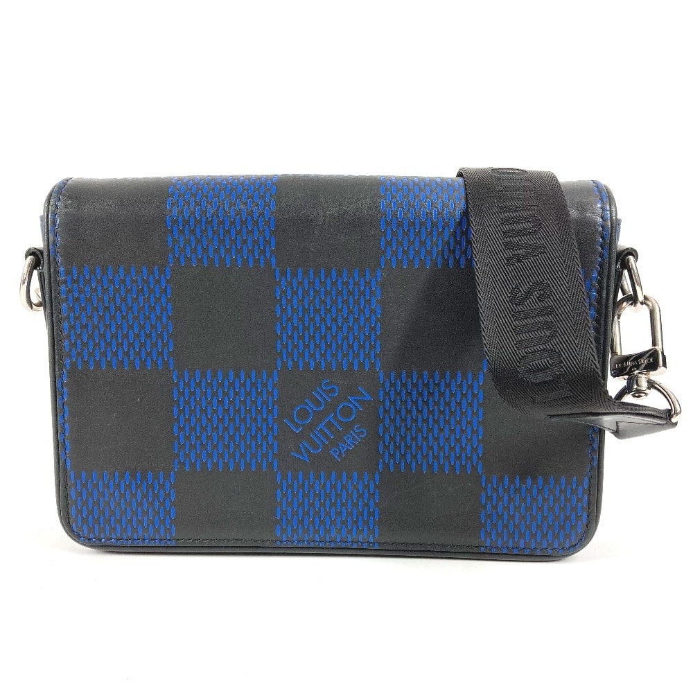 ルイヴィトン LOUIS VUITTON ステュディオ メッセンジャー N50037 ダミエ アンフィニ 3D カバン メッセンジャーバッグ 斜め掛け フラップ ショルダーバッグ レザー ブラック