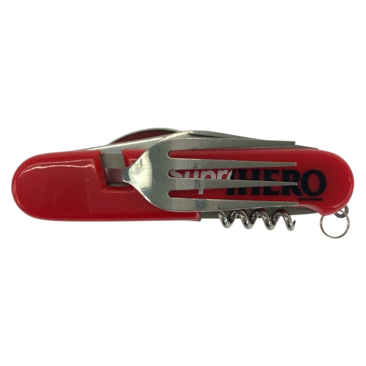 新品未使用 Supreme シュプリーム Hobo Tool アンタイヒーロー レッド ホワイト シルバー プラスチック マルチツール ナイフ フォーク スプーン 栓抜き 603628 【中古】