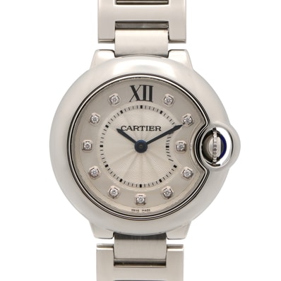 カルティエ CARTIER バロンブルー SM 11Pダイヤ 腕時計 時計 ステンレススチール ダイヤモンド レディース シルバー系 WE902073 【中古】