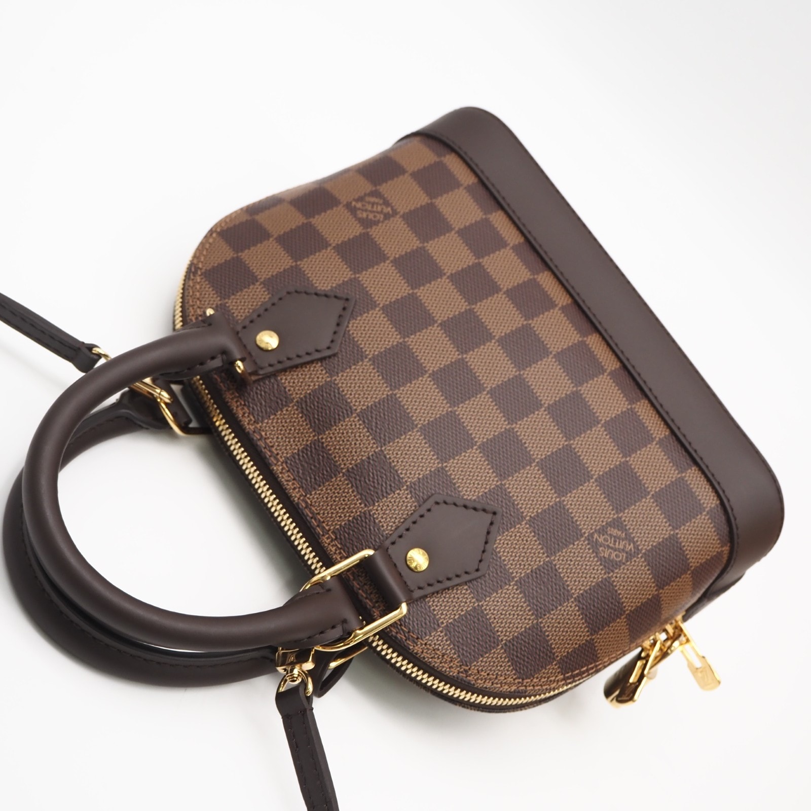 極美品 LOUIS VUITTON ルイ・ヴィトン ダミエ アルマBB N41221 2wayハンドバッグ ブラウン ベージュ コーティングキャンバス レザー レディース