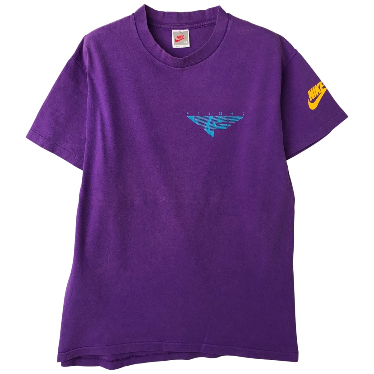 古着 90年代 ナイキ NIKE FLIGHT 銀タグ スポーツプリントTシャツ USA製 メンズM相当/eaa608067