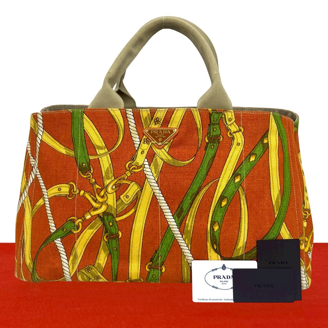 B (目立った傷や汚れなし)】PRADA プラダ カナパ 三角ロゴ 金具