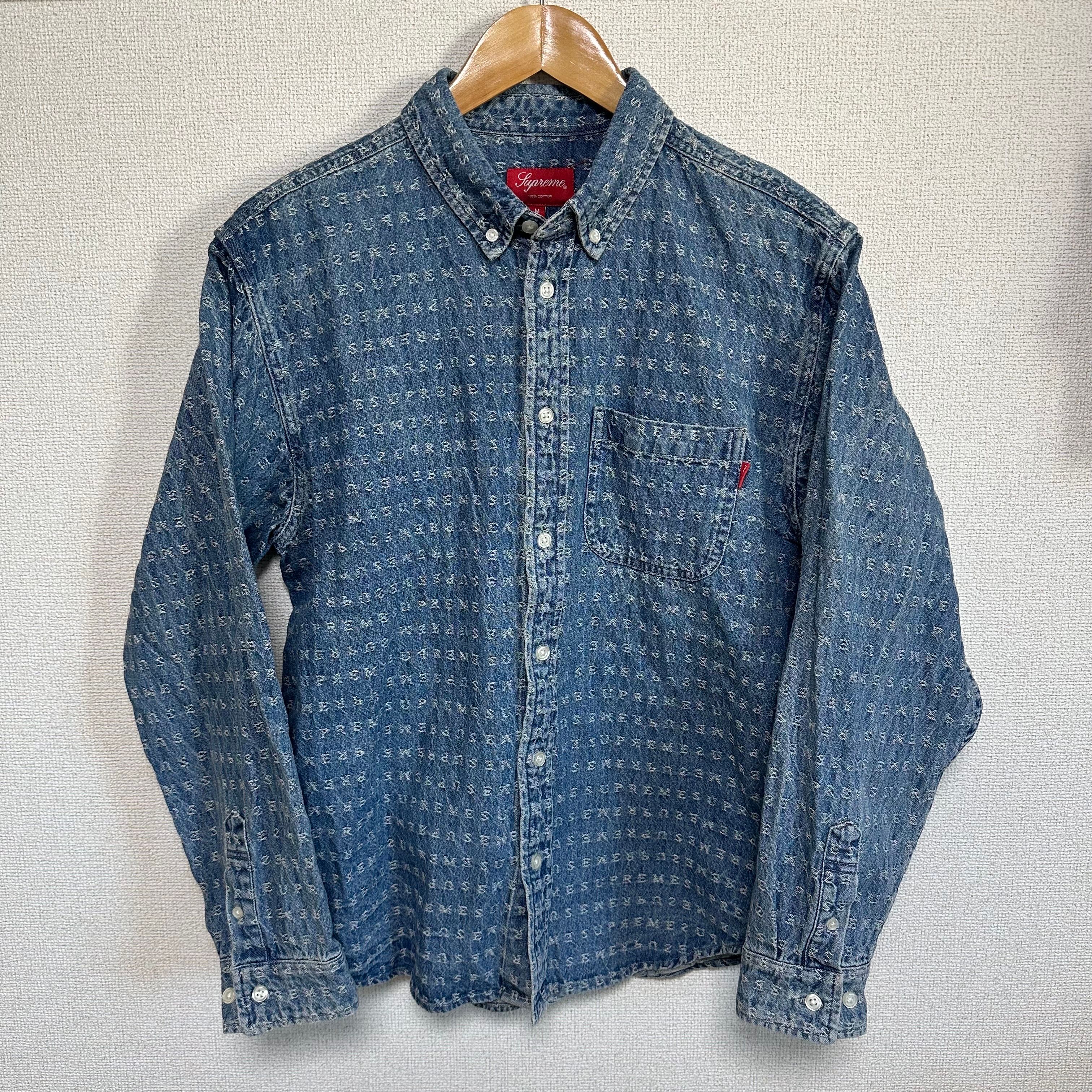 Supreme Jacquard Logos Denim Shirt "Blue"