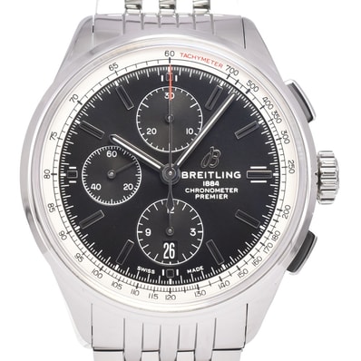 値下 ブライトリング BREITLING A13315 プレミエ クロノグラフ 自動巻き メンズ 美品 箱付き A#146622