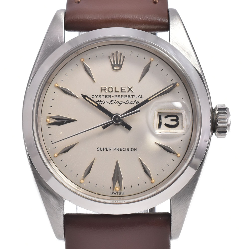 ロレックス ROLEX 5700 ヴィンテージ エアキング オイスターパーペチュアル デイト Cal.1530 シルバー 自動巻き メンズ 腕時計 N#151164