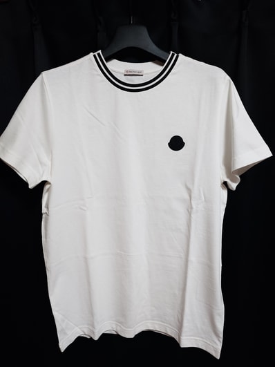 MONCLER Tシャツ Mサイズ ラバーロゴ【新品未使用】トリコロール ホワイト