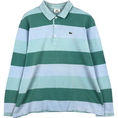 古着 ラコステ LACOSTE 長袖 ボーダー ポロシャツ 6 メンズXL相当/eaa648979