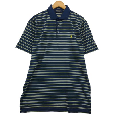 古着 ラルフローレン Ralph Lauren POLO GOLF ポロゴルフ マルチボーダー 半袖 ボーダー ポロシャツ メンズM相当/eaa566559