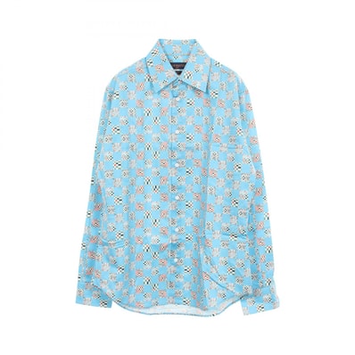 ルイ・ヴィトン LOUIS VUITTON ディストーテッドダミエ 長袖 衣料品 トップス コットン メンズ ブルー系 / マルチカラー RM211 ZYT HKS71W 【中古】