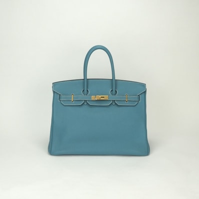 エルメス HERMES バーキン35 バッグ トートバッグ トゴ ブルージーン Bluejean ブルー Blue 青 ゴールド金具 ハンドバッグ