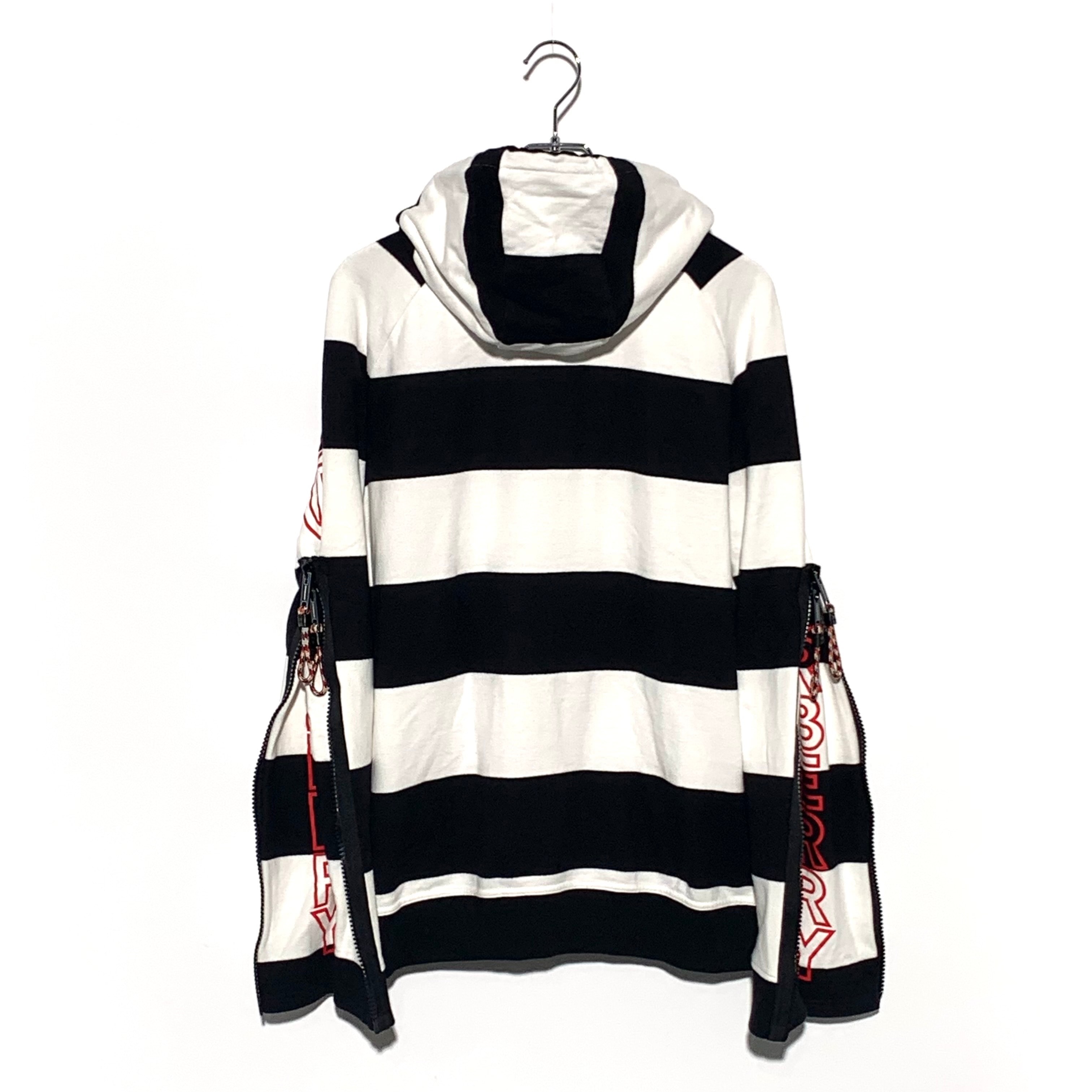 BURBERRY LONDON Black Printed Logo Striped Hoodie