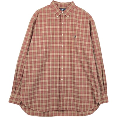 古着 ラルフローレン Ralph Lauren MCMEEL 長袖 ボタンダウンチェックシャツ メンズXL相当/eaa659332