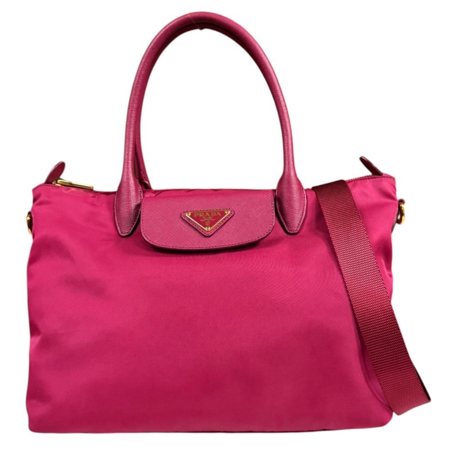 プラダ ショルダーバッグ ナイロン ピンク レディース PRADA 中古