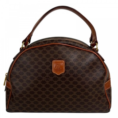 CELINE セリーヌ ショルダーバッグ マカダム レザー ブラウン 茶 ゴールド金具 レディース【中古品】