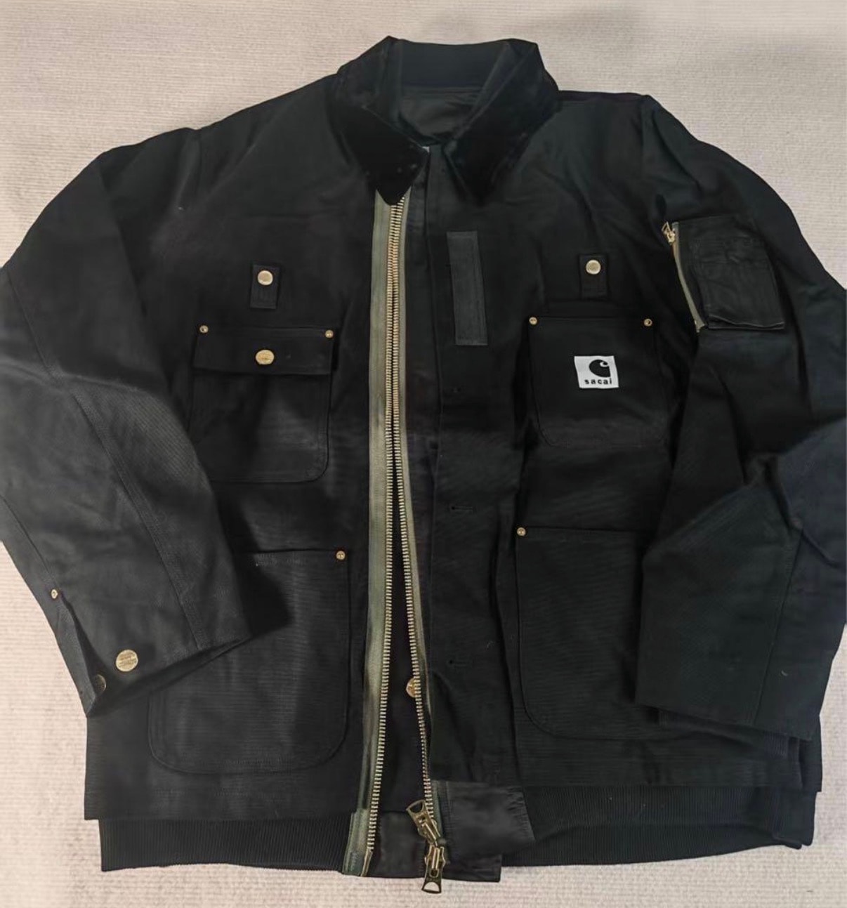 Carhartt WIP x sacai Canvas MA-1 Jacket Michigan "Black"