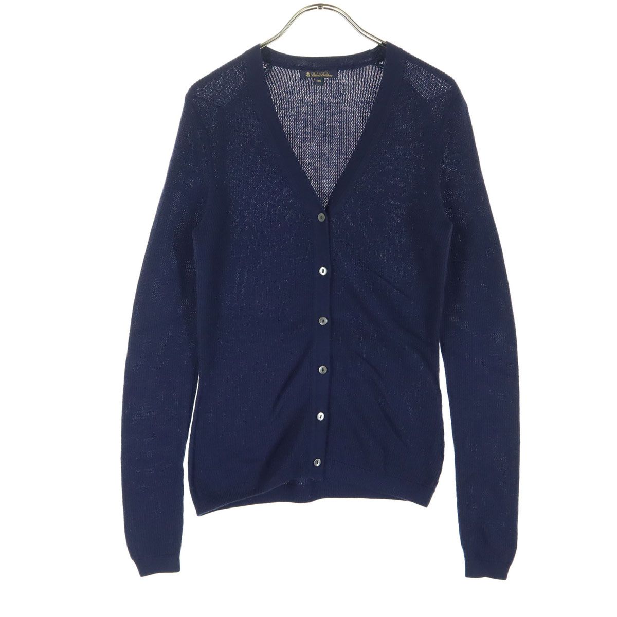 美品 Brooks Brothers ブルックスブラザーズ ウールブレンド 長袖 ニットカーディガン XS ネイビー