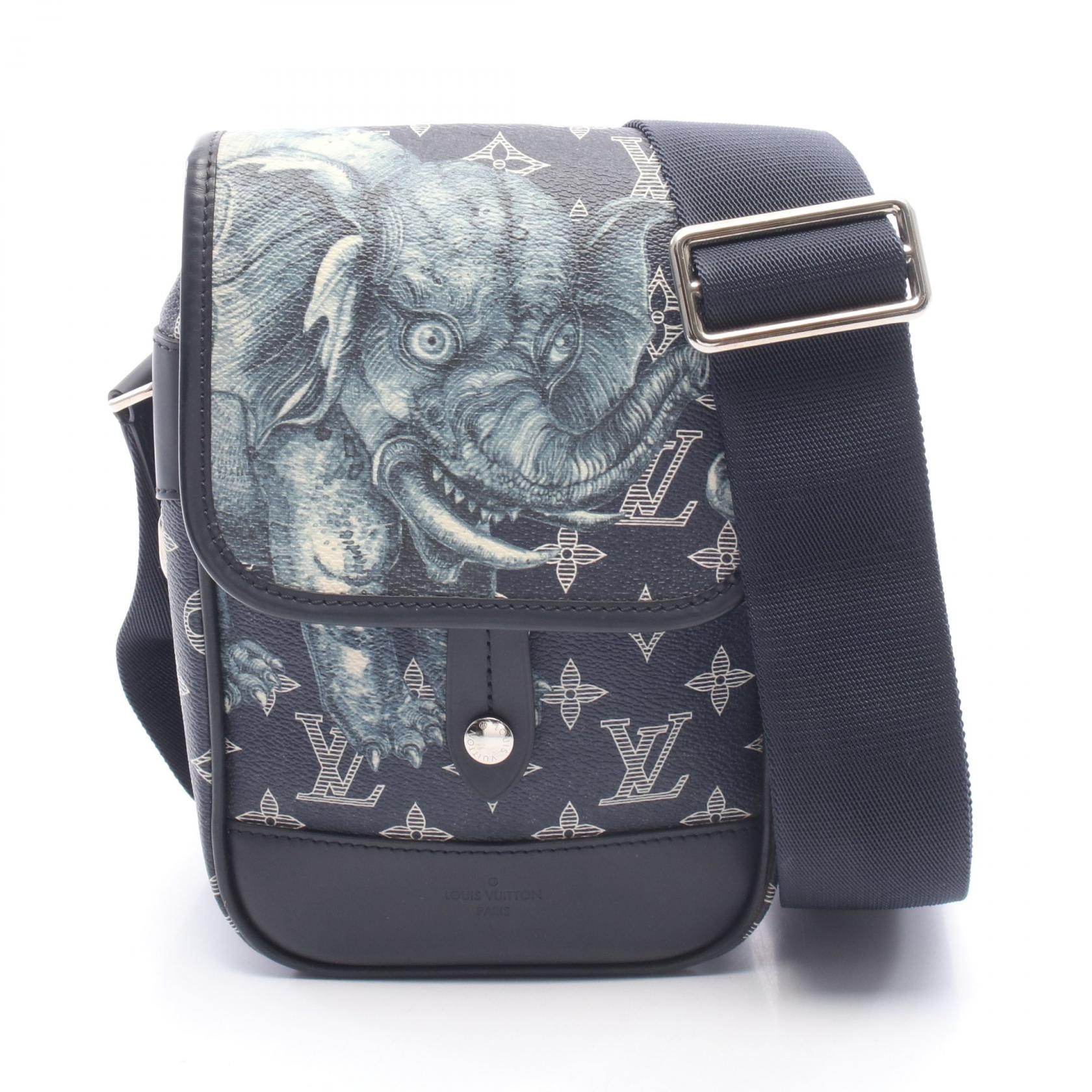 ルイ・ヴィトン LOUIS VUITTON メッセンジャーBB ショルダーバッグ バッグ PVCコーティングキャンバス レザー モノグラム・サバンナ メンズ ネイビー系 M54246 【中古】