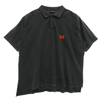 BALENCIAGA Men's Laurel Classic Short Sleeve Regular Polo "Faded Black"