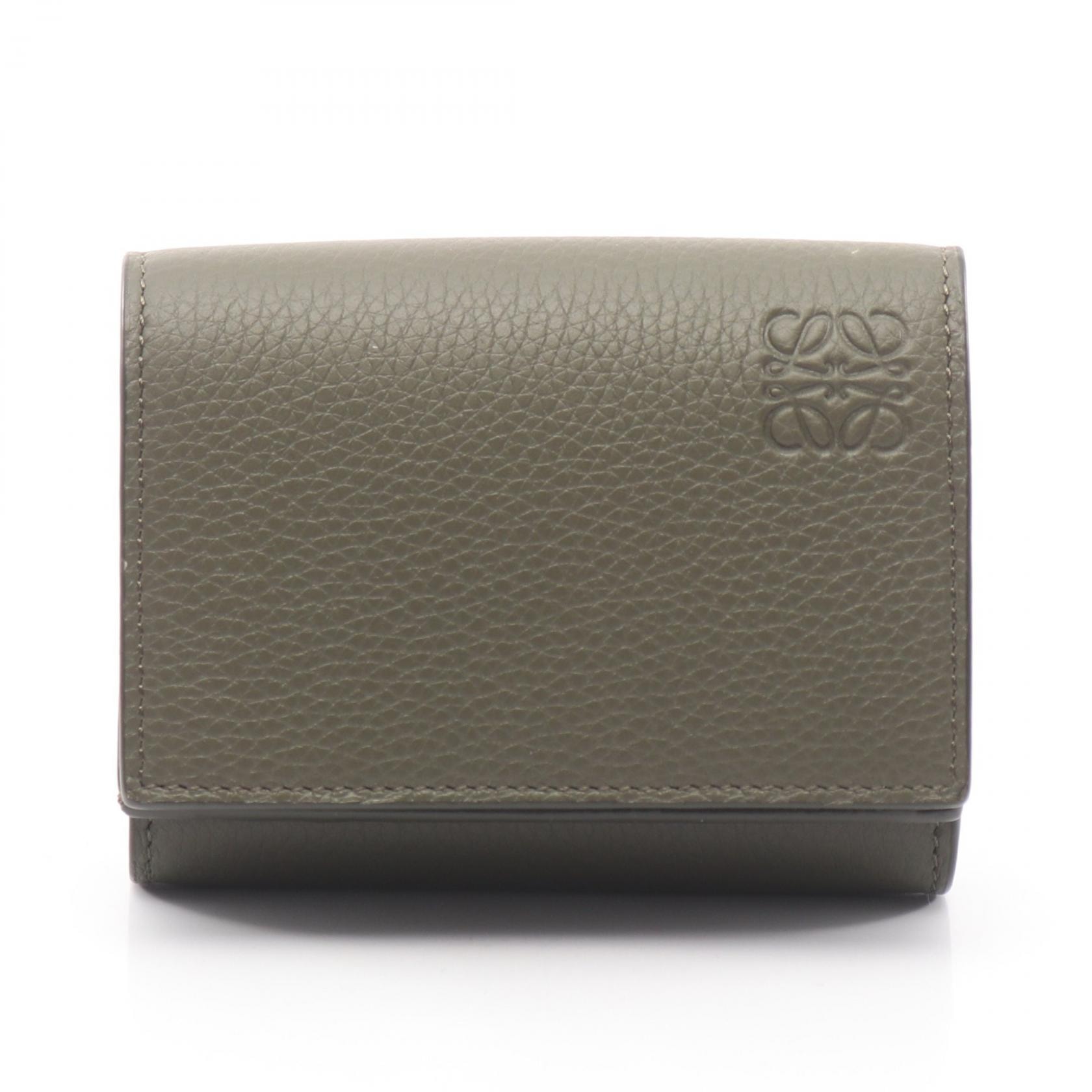 ロエベ LOEWE トライフォールド ウォレット 三つ折り財布 財布 レザー レディース カーキ系 C660TR2X044160 【新品】