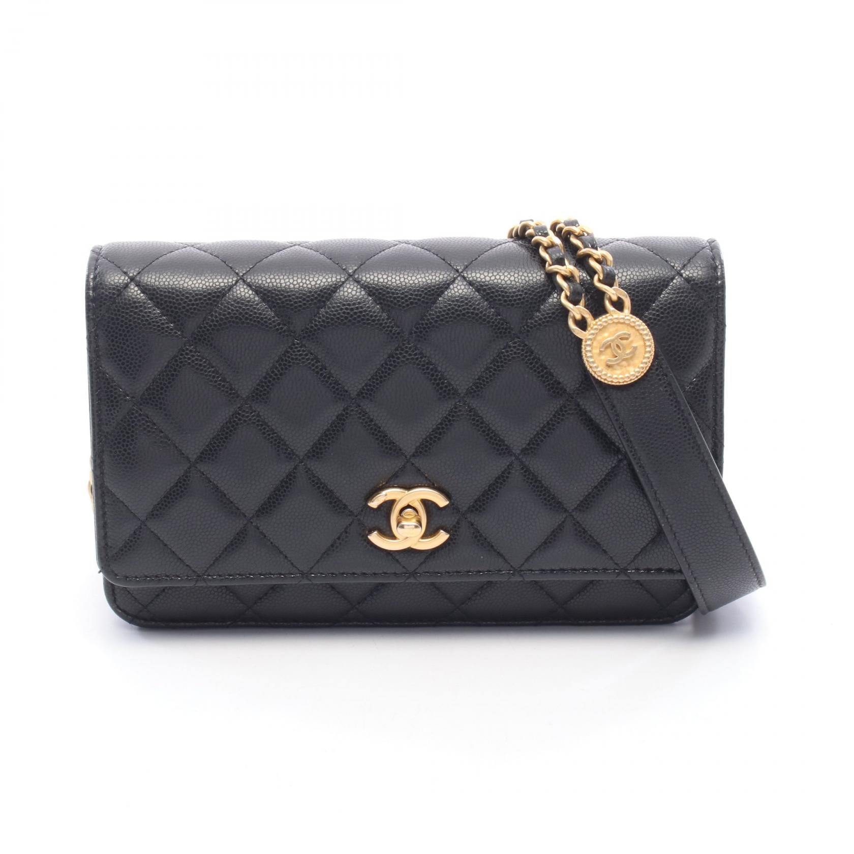 シャネル CHANEL マトラッセ ショルダーバッグ バッグ キャビアスキン(グレインドカーフ) レディース ブラック系 AP2840 【中古】