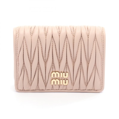 ミュウ ミュウ Miu Miu マテラッセ 二つ折り財布 財布 レザー レディース ピンク系 5MV021AFPPF0236 【新品】