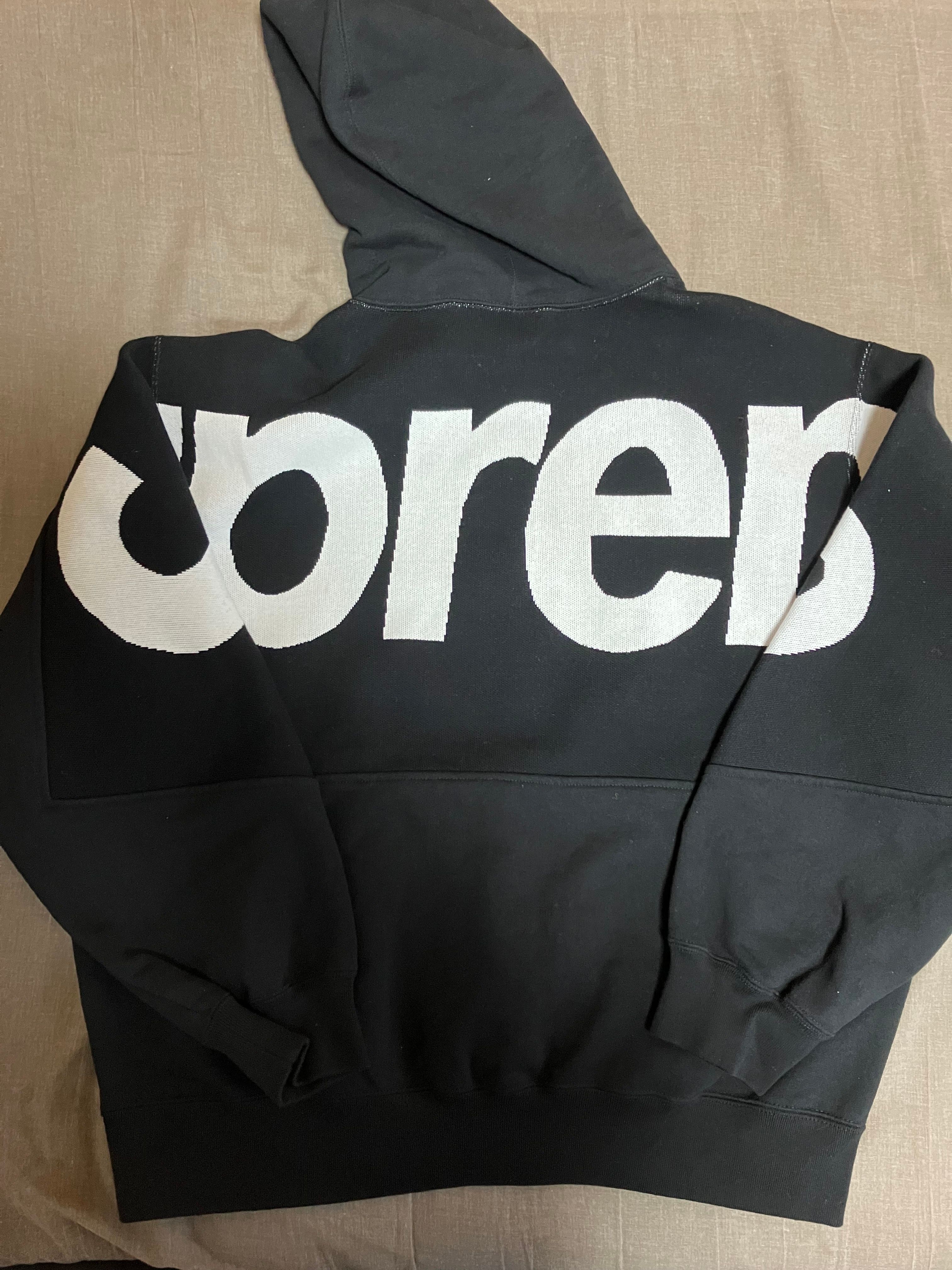 Supreme Big Logo Jacquard Hooded Sweatshirt "Black"