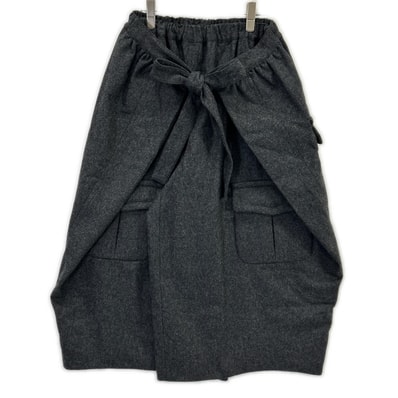 コムデギャルソンコムデギャルソン(コムコム) RP-P017 25年 グレー ウール Wide Leg Trousers S
