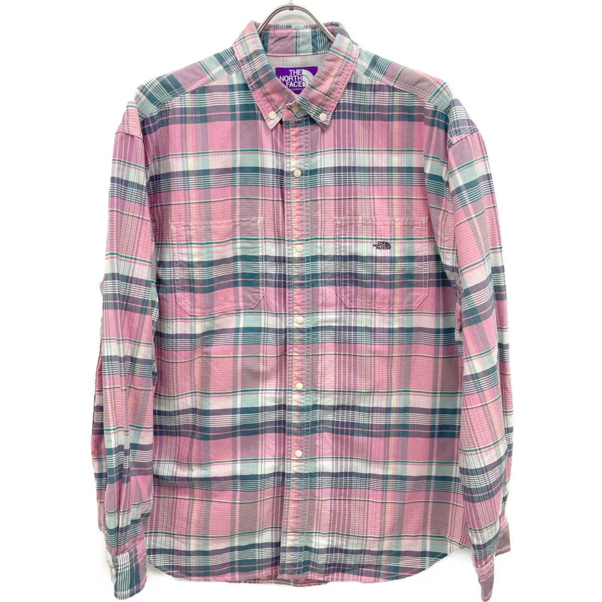 ザ ノースフェイス パープルレーベル 美品 NT3203N Madras B.D. Work Shirt マドラスチェック M