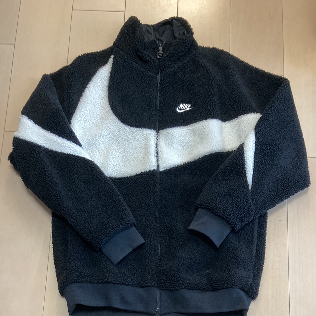 Nike Big Swoosh Reversible Boa Jacket "Black Sail"