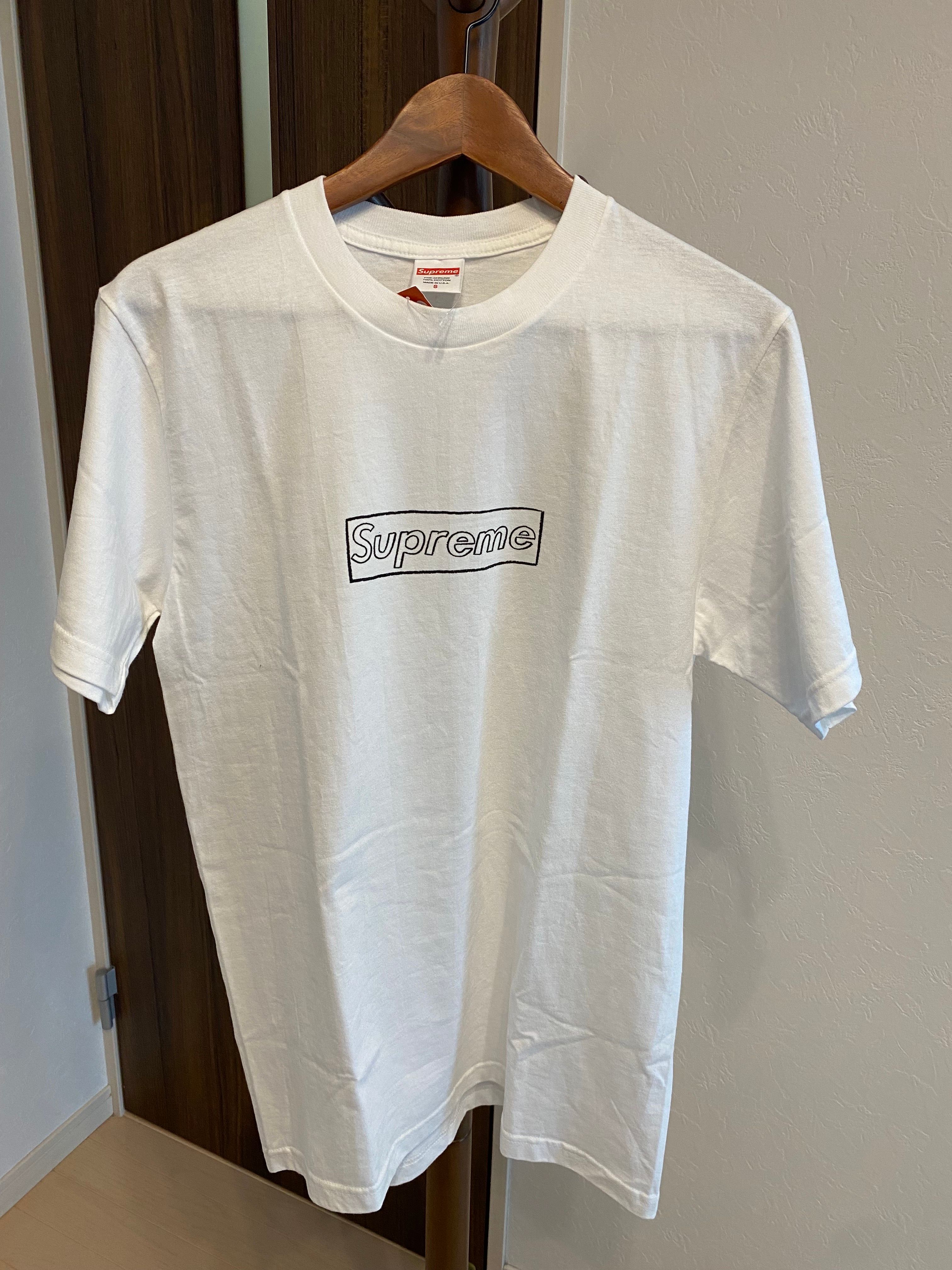 Supreme KAWS Chalk Logo Tee "White"