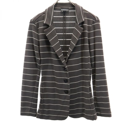 Emporio Armani エンポリオアルマーニ ボーダー柄 テーラードジャケット 40 グレー
