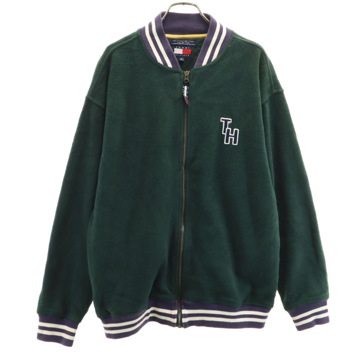 TOMMY HILFIGER トミーヒルフィガー 90s オールド フラッグタグ フリースジャケット S 深緑