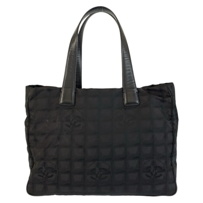 CHANEL シャネル ニュートラベルライン ブラック 黒 ナイロン レザー/ トートバッグ ショルダーバッグ 600831 【中古】