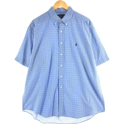 古着 ラルフローレン Ralph Lauren BLAKE 半袖 ボタンダウン チェックシャツ メンズXL相当/eaa564000