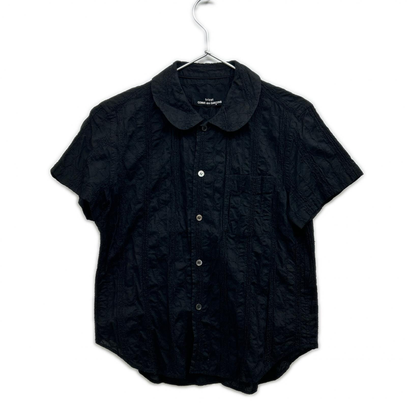 トリココムデギャルソン 07年 TA-B065 ブラック 丸襟 半袖シャツ