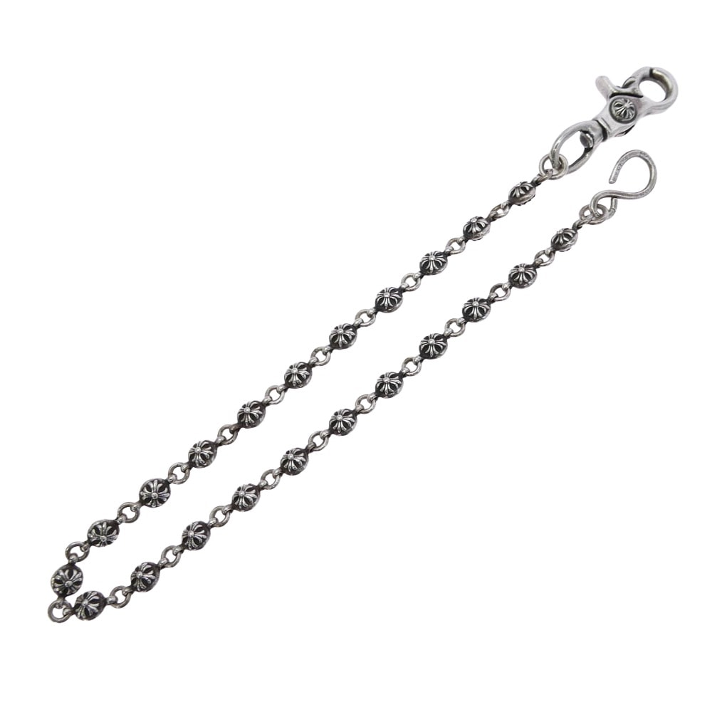 CHROME HEARTS クロムハーツ(原本無) ウォレットチェーン 2BALL LONG-S 1クリップ ロング #2 クロスボール ウォレットチェーン シルバー系【中古】